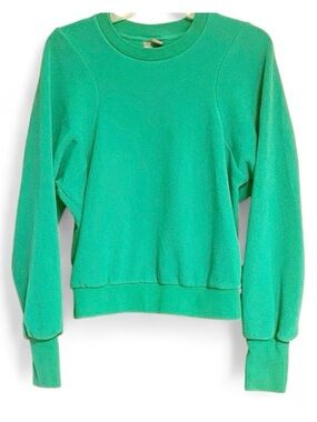 Sweaty Betty London Women’s Size 6 Green Fleece Crew Cozy Sweatshirt